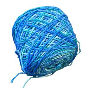 Hand-Dyed Blue & Aqua Gradient Yarn Skein For Knitting Crocheting Or Crafting Pr